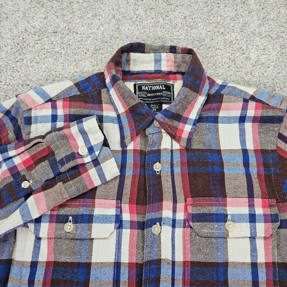 National Outfitters Plaid Flannel Button Up Shirt Long Sleeve‎ Women's Size M